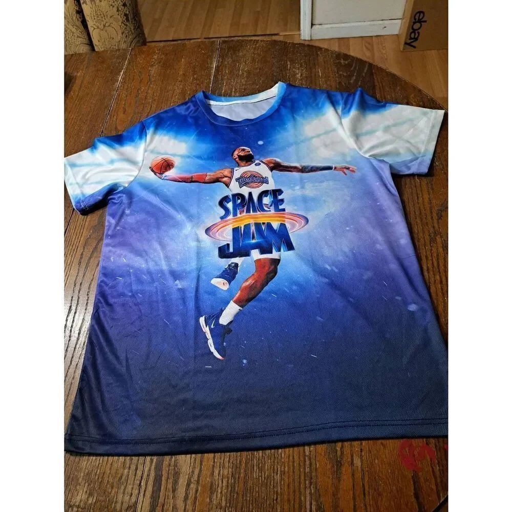 Space Jam Tune Squad LeBron James Short Sleeve Double Sided Tee Tshirt